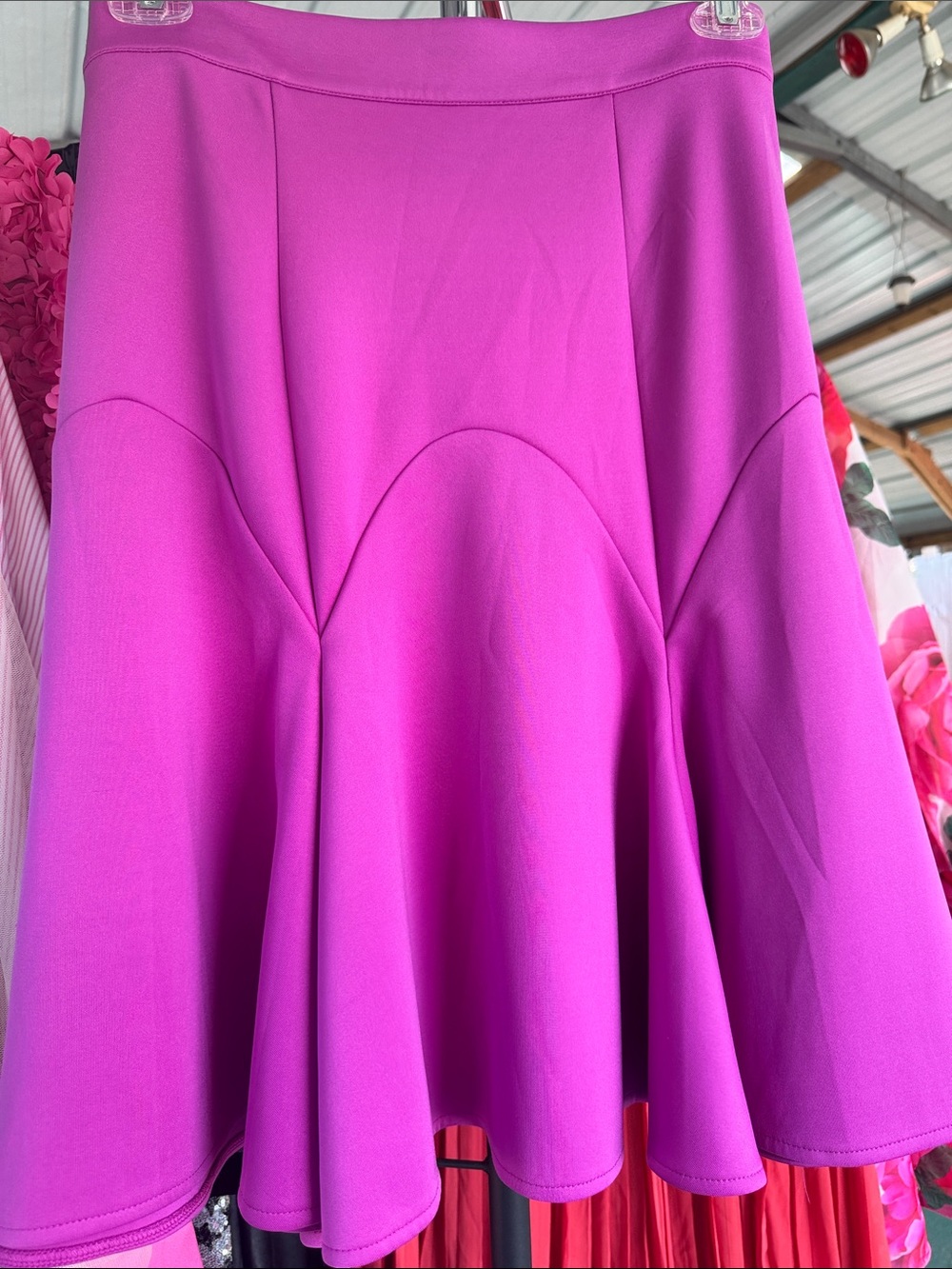 Eloquii Fuchsia A-Line Flared Skirt